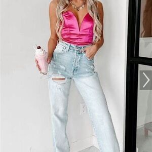 Cello Blue Straight Leg Jeans Timeless Style